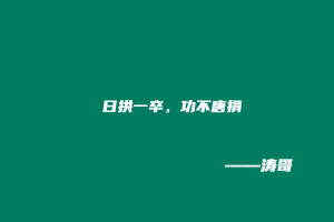日拱一卒，功不唐捐-涛哥