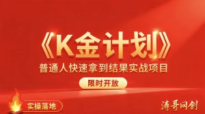第三期【K金计划】 新增截流双渠道玩法，无播＋图文来了！-涛哥