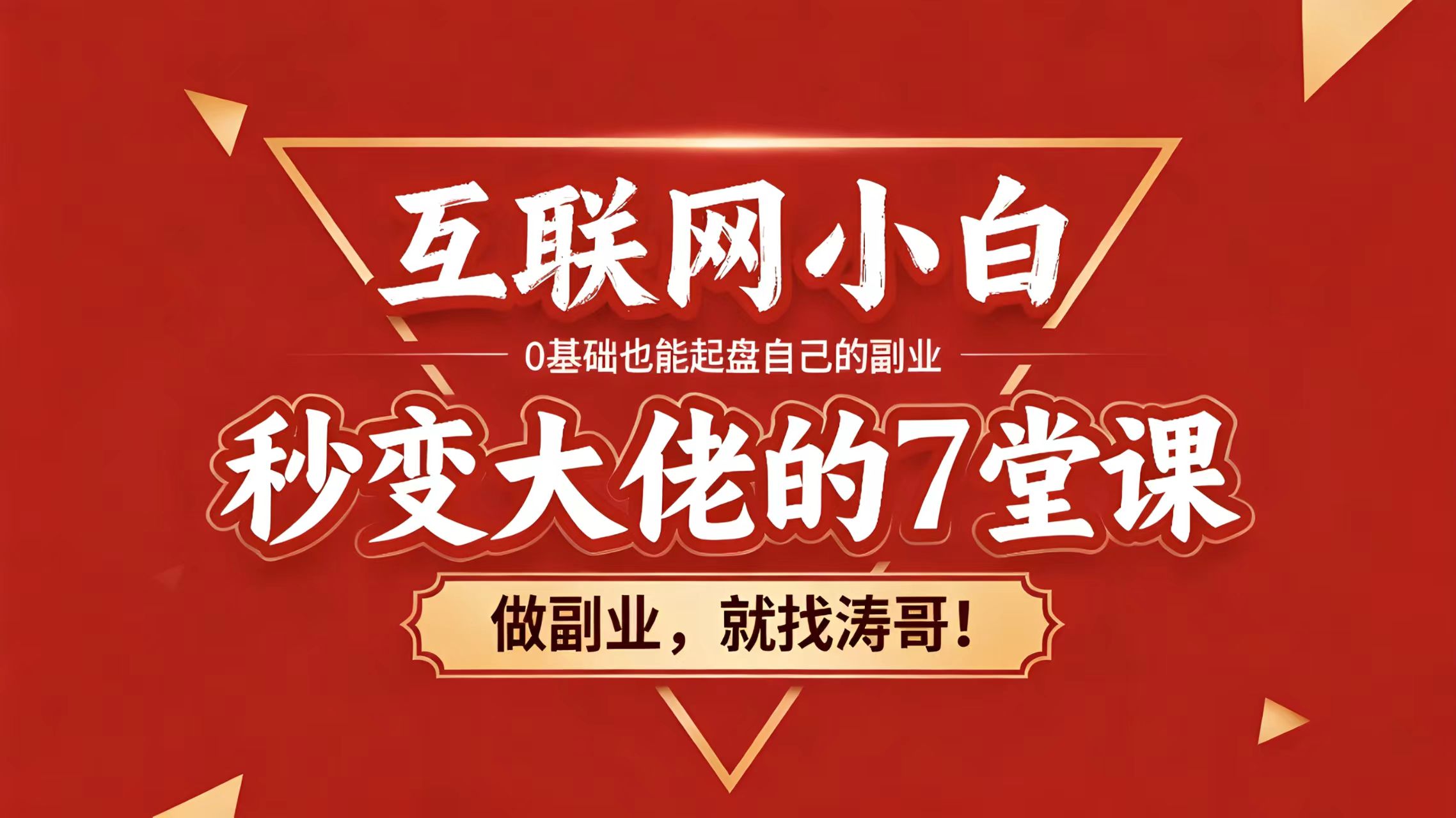 涛哥真心分享：【全部以视频讲解】互联网小白秒变大佬的7堂课！-涛哥网创